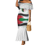 Algeria Mermaid Dress with National Flag and Coat of Arms Crest Design