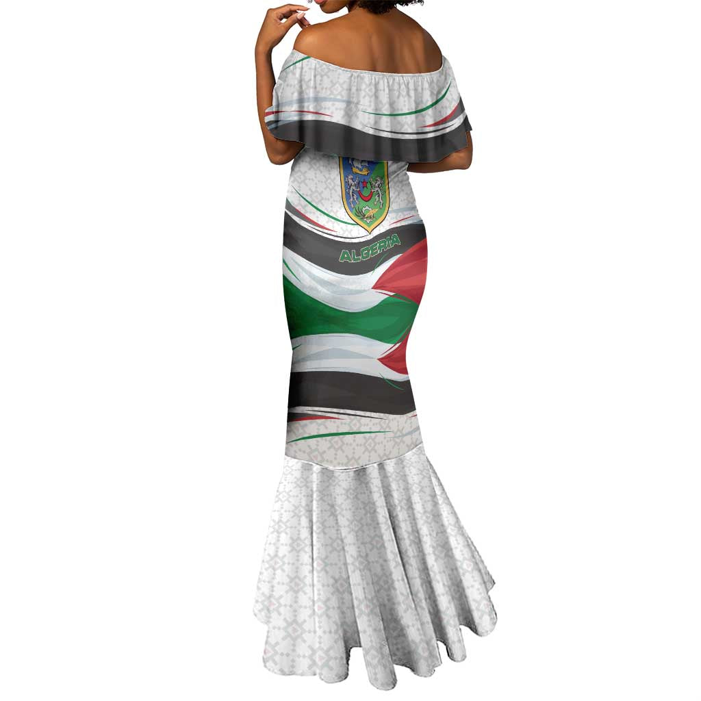 Algeria Mermaid Dress with National Flag and Coat of Arms Crest Design