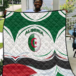 Algeria Quilt with National Flag and Coat of Arms Crest Design