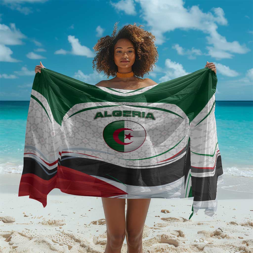 Algeria Sarong with National Flag and Coat of Arms Crest Design