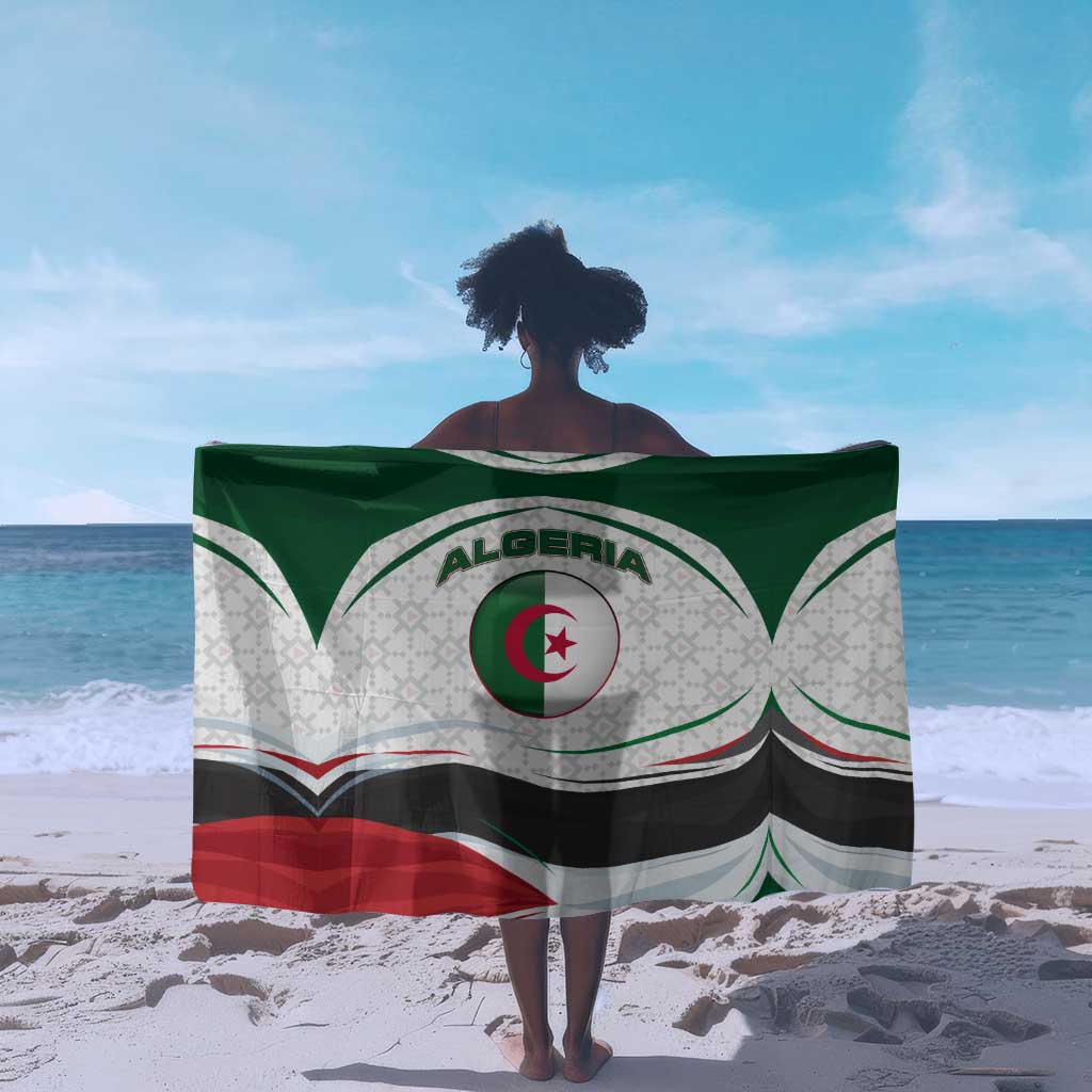Algeria Sarong with National Flag and Coat of Arms Crest Design