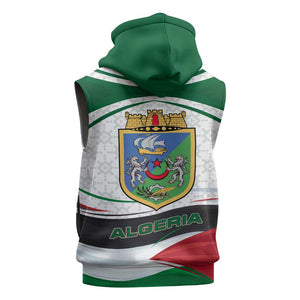 Algeria Sleeveless Zip Hoodie with National Flag and Coat of Arms Crest Design - African Pride
