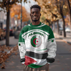 Algeria Sweatshirt with National Flag and Coat of Arms Crest Design