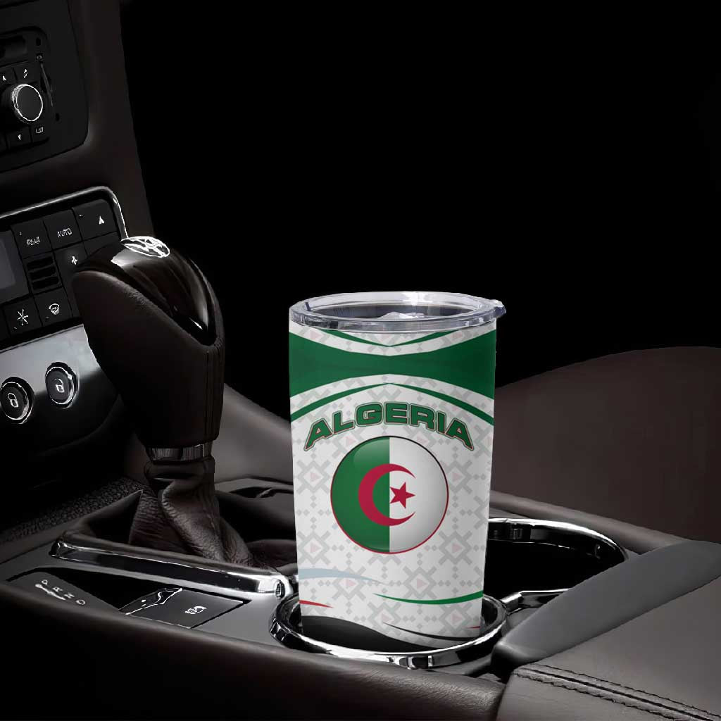 Algeria Tumbler Cup with National Flag and Coat of Arms Crest Design