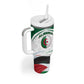 Algeria Tumbler With Handle with National Flag and Coat of Arms Crest Design