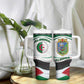 Algeria Tumbler With Handle with National Flag and Coat of Arms Crest Design