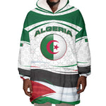 Algeria Wearable Blanket Hoodie with National Flag and Coat of Arms Crest Design