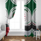 Algeria Window Curtain with National Flag and Coat of Arms Crest Design