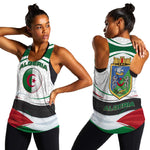 Algeria Women Racerback Tank with National Flag and Coat of Arms Crest Design
