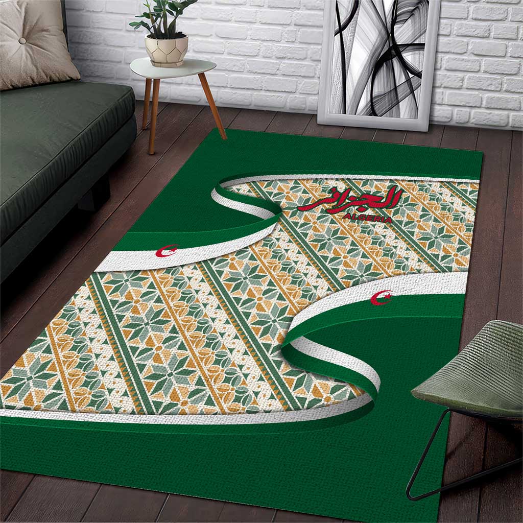 Algeria Area Rug with Arabic Calligraphy and Traditional Pattern Design ...