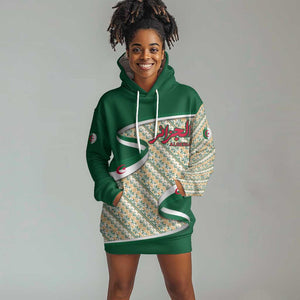 Algeria Hoodie Dress with Arabic Calligraphy and Traditional Pattern Design