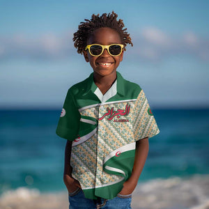 Algeria Kid Hawaiian Shirt with Arabic Calligraphy and Traditional Pattern Design