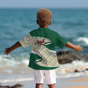 Algeria Kid Hawaiian Shirt with Arabic Calligraphy and Traditional Pattern Design
