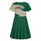 Algeria Kid Short Sleeve Dress with Arabic Calligraphy and Traditional Pattern Design