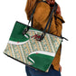 Algeria Leather Tote Bag with Arabic Calligraphy and Traditional Pattern Design
