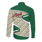 Algeria Long Sleeve Button Shirt with Arabic Calligraphy and Traditional Pattern Design