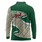 Algeria Long Sleeve Polo Shirt with Arabic Calligraphy and Traditional Pattern Design