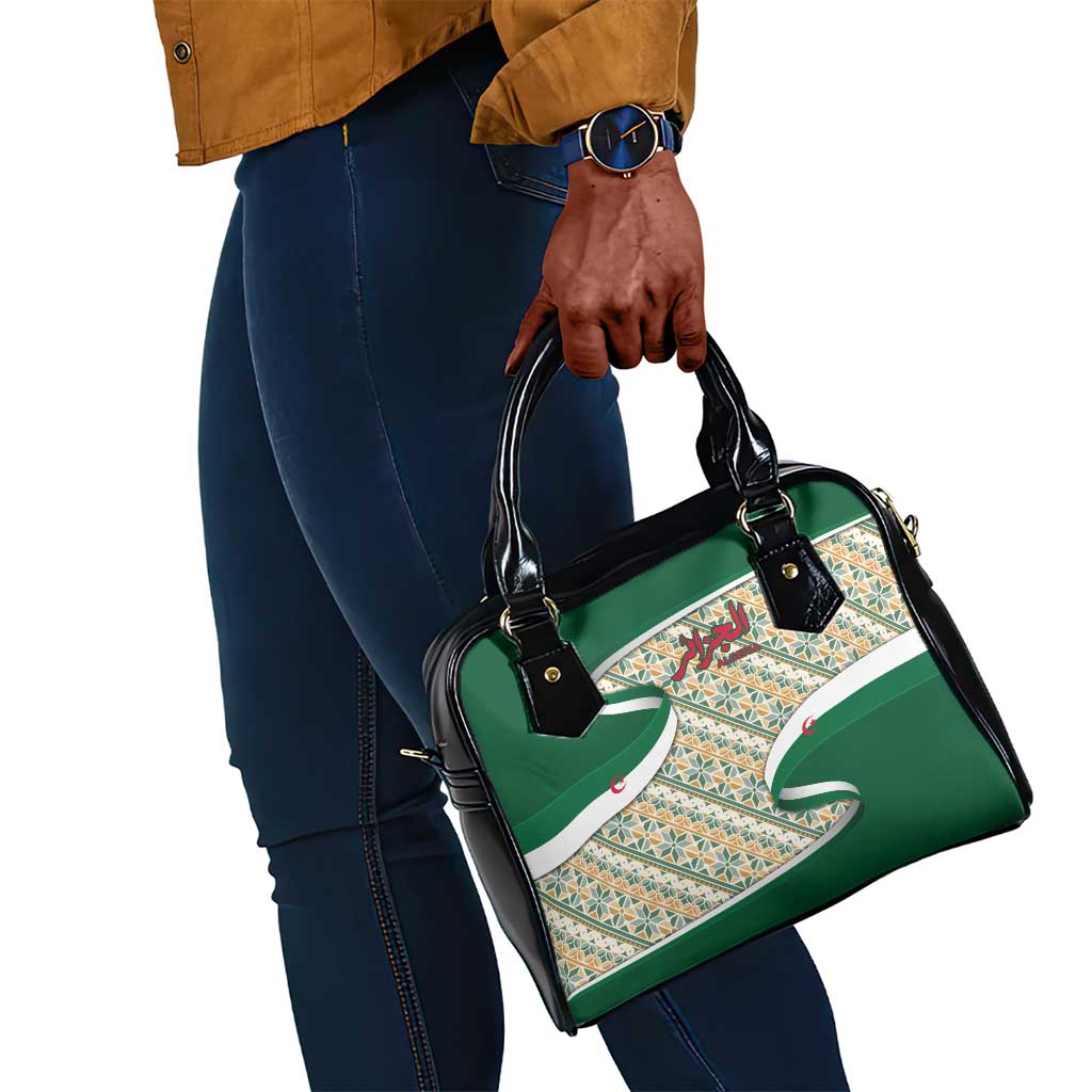 Algeria Shoulder Handbag with Arabic Calligraphy and Traditional Pattern Design