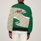 Algeria Sleeve Zip Bomber Jacket with Arabic Calligraphy and Traditional Pattern Design