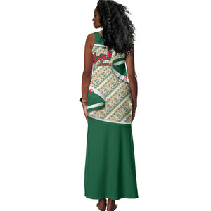 Algeria Tank Maxi Dress with Arabic Calligraphy and Traditional Pattern Design