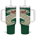 Algeria Tumbler With Handle with Arabic Calligraphy and Traditional Pattern Design
