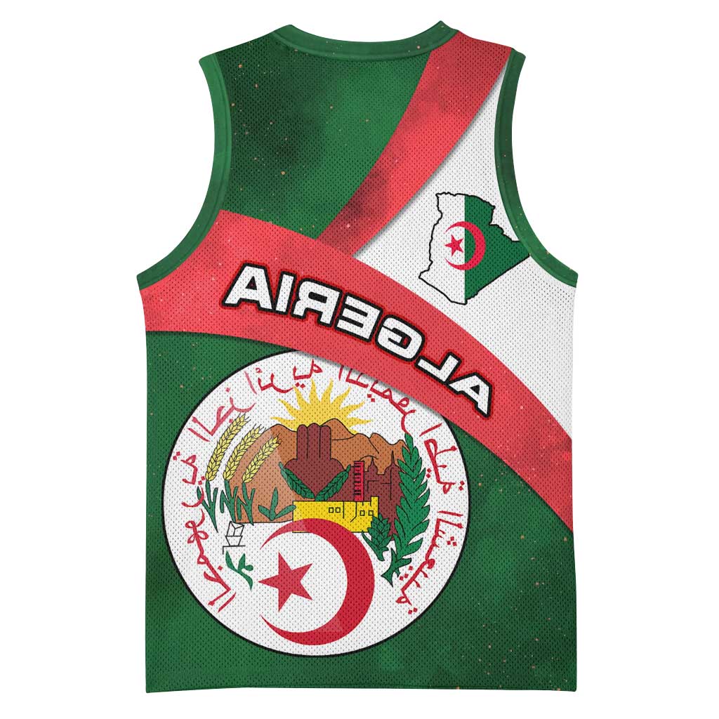 Algeria Basketball Jersey with National Emblem and Map Design - African Pride