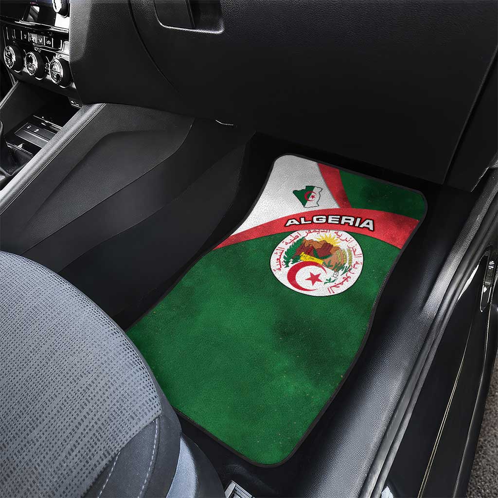 Algeria Car Mats with National Emblem and Map Design