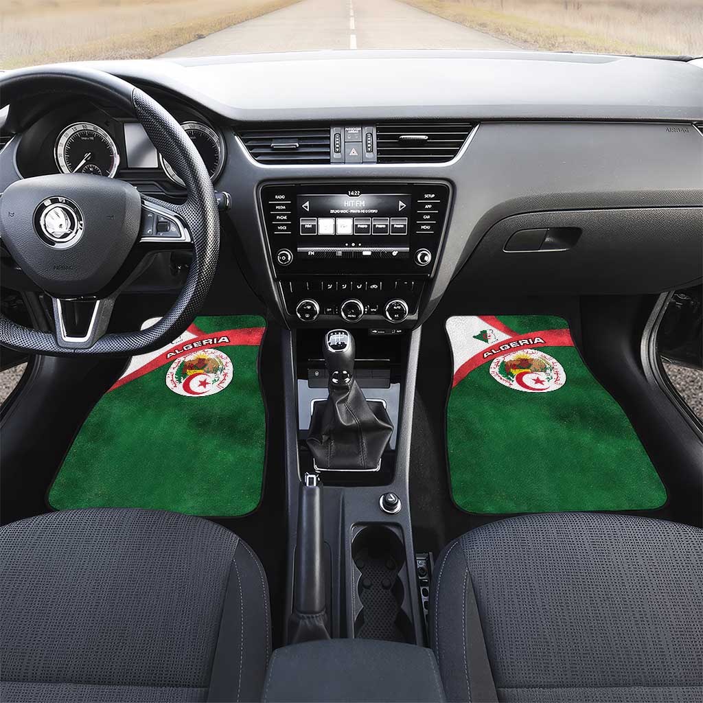 Algeria Car Mats with National Emblem and Map Design