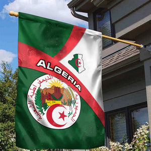 Algeria Garden Flag with National Emblem and Map Design
