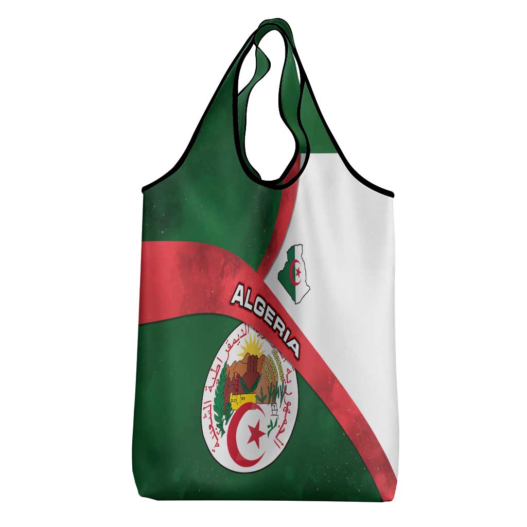 Algeria Grocery Bag with National Emblem and Map Design