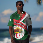 Algeria Hawaiian Shirt with National Emblem and Map Design