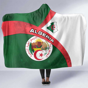 Algeria Hooded Blanket with National Emblem and Map Design