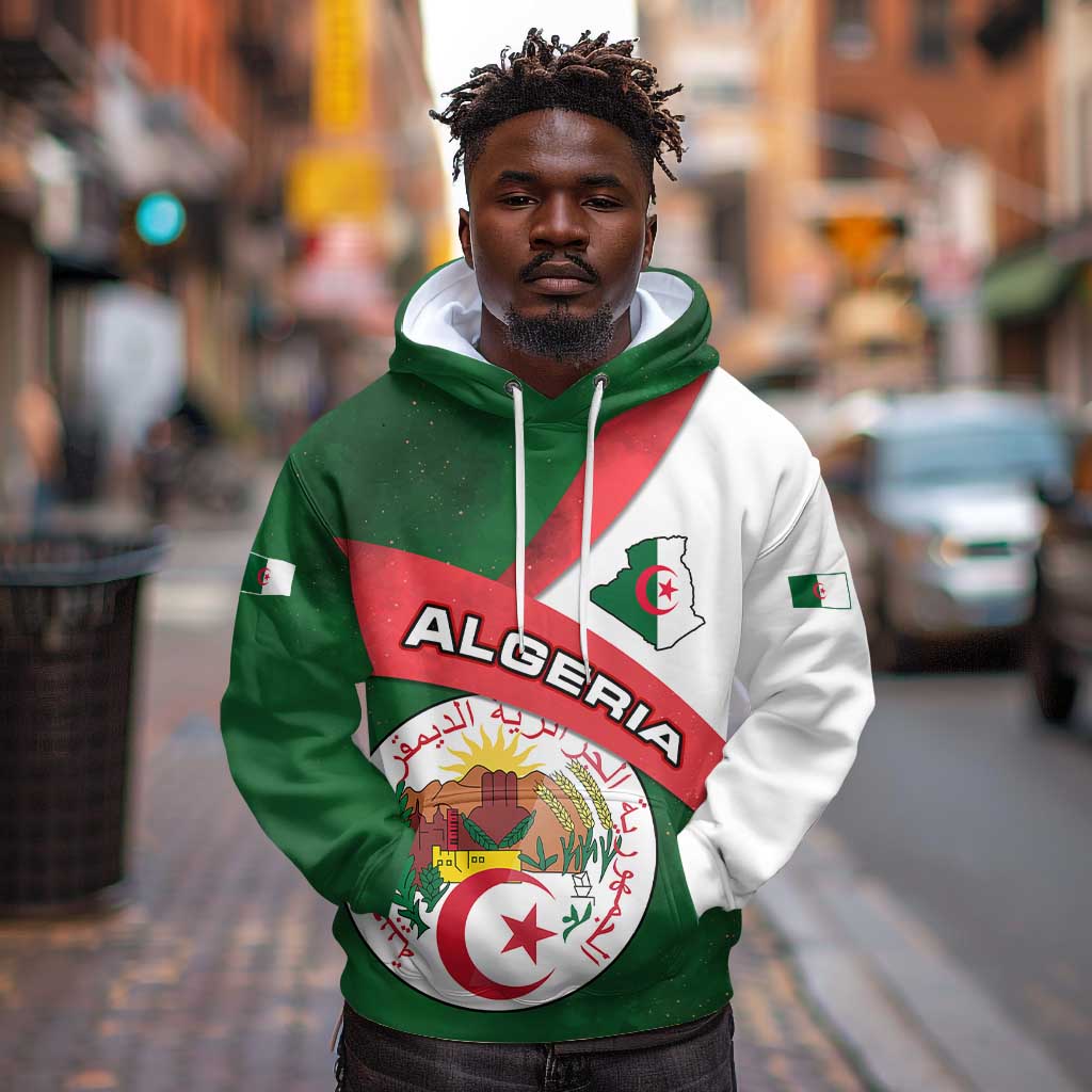 Algeria Hoodie with National Emblem and Map Design