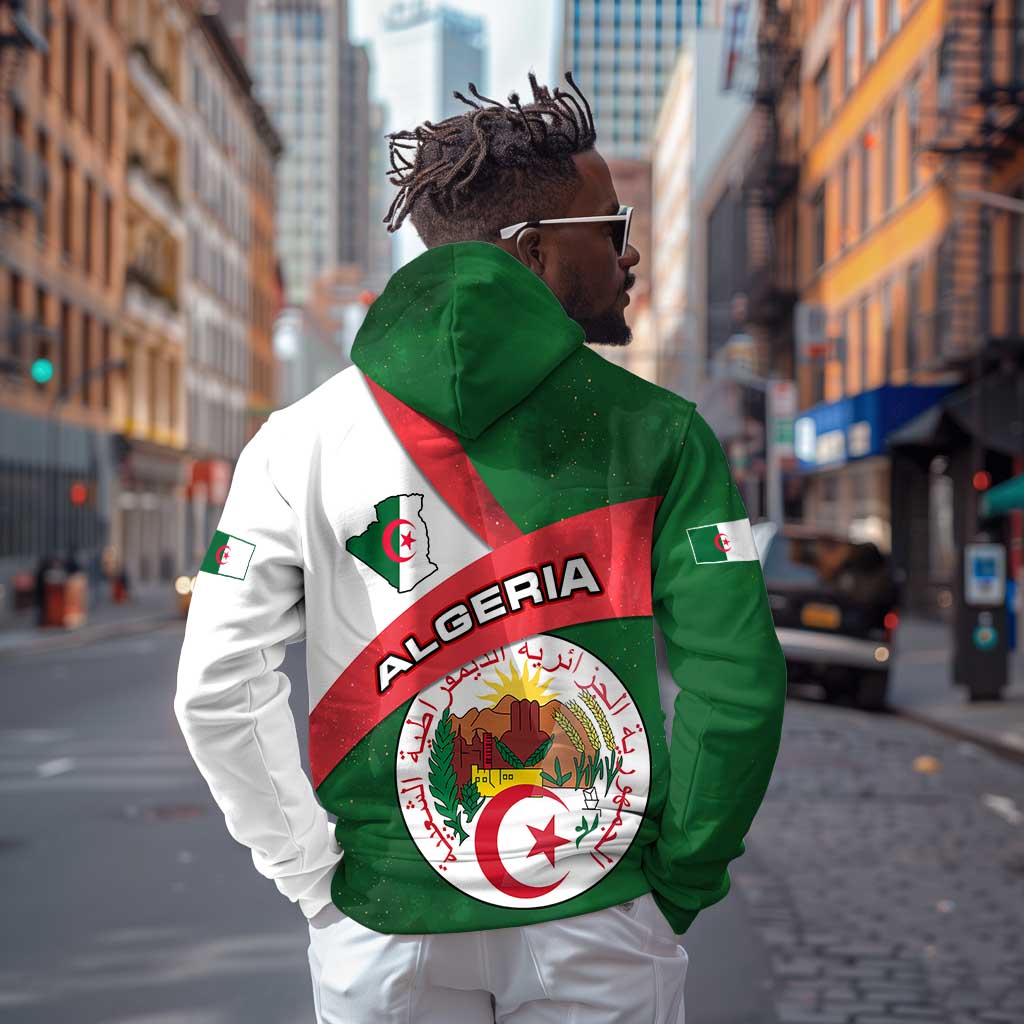 Algeria Hoodie with National Emblem and Map Design