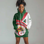 Algeria Hoodie Dress with National Emblem and Map Design