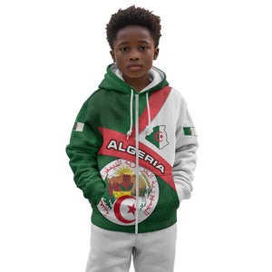 Algeria Kid Hoodie with National Emblem and Map Design