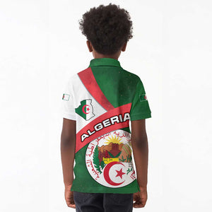 Algeria Kid Polo Shirt with National Emblem and Map Design