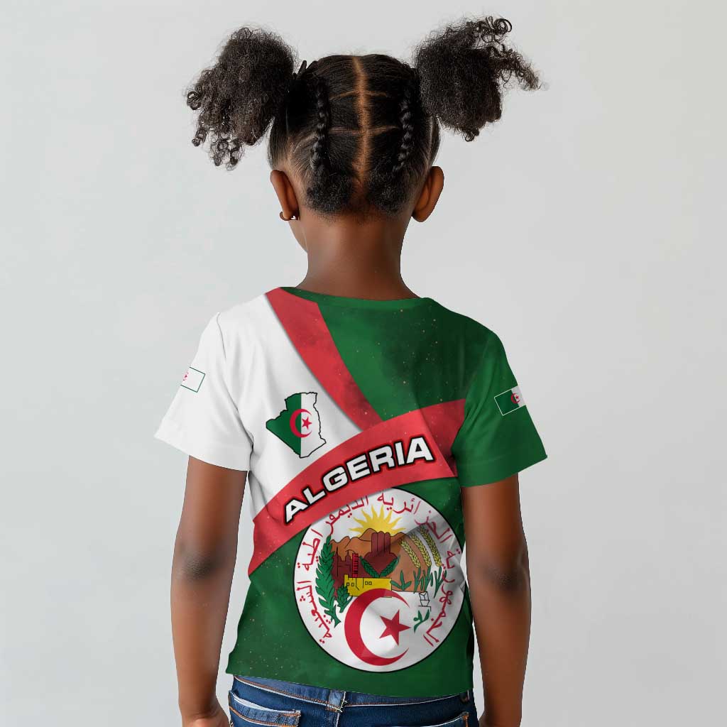 Algeria Kid T shirt with National Emblem and Map Design