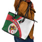 Algeria Leather Tote Bag with National Emblem and Map Design