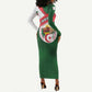 Algeria Long Sleeve Bodycon Dress with National Emblem and Map Design