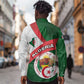 Algeria Long Sleeve Button Shirt with National Emblem and Map Design