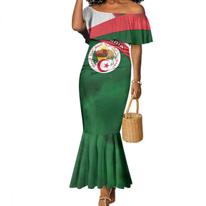 Algeria Mermaid Dress with National Emblem and Map Design