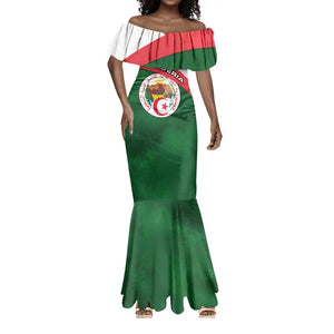 Algeria Mermaid Dress with National Emblem and Map Design