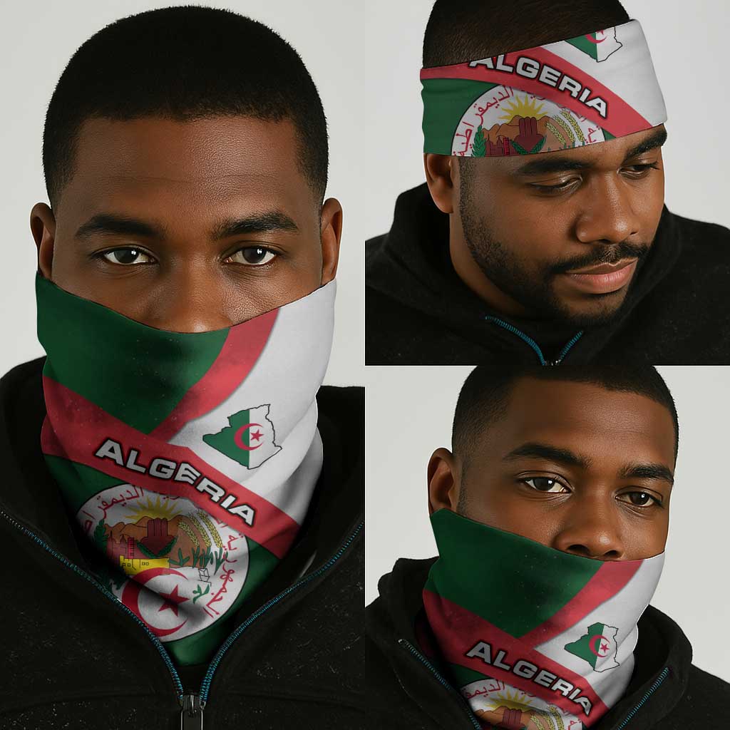Algeria Neck Gaiter National Emblem and Map Design TS04