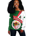 Algeria Off Shoulder Sweater with National Emblem and Map Design