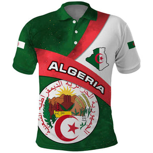 Algeria Polo Shirt with National Emblem and Map Design