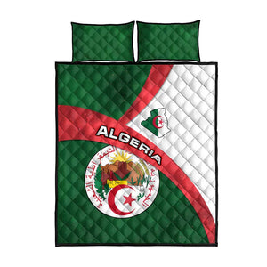 Algeria Quilt Bed Set with National Emblem and Map Design