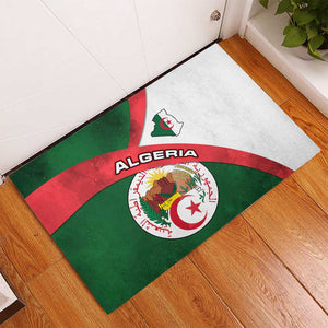 Algeria Rubber Doormat with National Emblem and Map Design