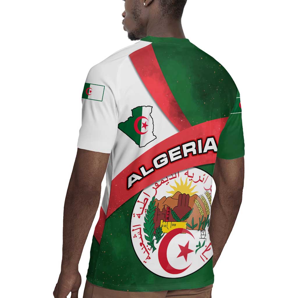 Algeria Rugby Jersey with National Emblem and Map Design