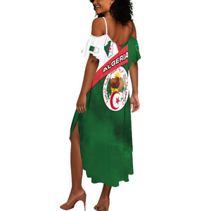 Algeria Summer Maxi Dress with National Emblem and Map Design